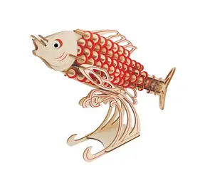 Woodcraft Dřevěné 3D puzzle Kapr / 156 dílků / od 8 let / Obtížnost: jednoduchá