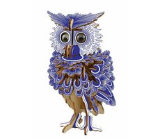 Woodcraft Dřevěné 3D puzzle Sova barevná / 142 dílků / od 8 let / Obtížnost: jednoduchá