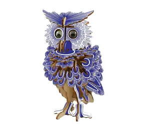 Woodcraft Dřevěné 3D puzzle Sova barevná / 142 dílků / od 8 let / Obtížnost: jednoduchá