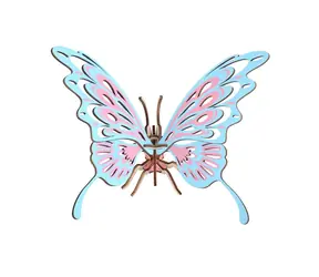 Woodcraft Dřevěné 3D puzzle Motýl barevný / 16 dílků / od 8 let / Obtížnost: jednoduchá