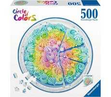 Ravensburger Kruhové puzzle Duhový dort / 500 dílků / od 12 let