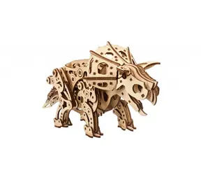 Ugears 3D dřevěné mechanické puzzle Triceratops / od 14 let / 400 dílků / Obtížnost: střední 