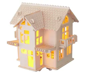 Woodcraft Dřevěné 3D puzzle Evropská vila C / od 3 let / Obtížnost: jednoduchá 