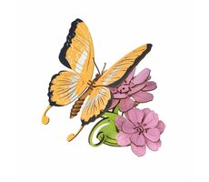 Woodcraft Dřevěné 3D puzzle Motýl na květech barevný / 80 dílků / od 8 let / Obtížnost: jedoduchá 