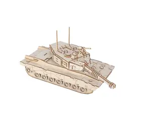 Woodcraft Dřevěné 3D puzzle Tank M1 Abrams / 214 dílků / od 14 let / Obtížnost: střední 