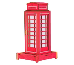 Woodcraft Dřevěné 3D puzzle Britská telefonní budka / 38 dílků / od 14 let / Obtížnost: jednoduchá 