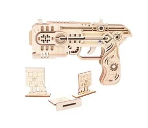 Woodcraft Dřevěné 3D puzzle Zbraň na gumičky Dragon Chaser / 31 dílků / od 14 let / Obtížnost: jednoduchá 