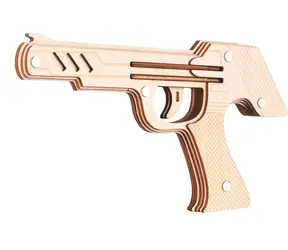 Woodcraft Dřevěné 3D puzzle Zbraň na gumičky / 18 dílků / od 14 let / Obtížnost: jednoduchá