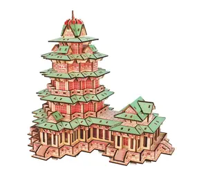 Woodcraft Dřevěné 3D puzzle YueJiang Tower / 428 dílků / od 8 let / Obtížnost: jednoduchá