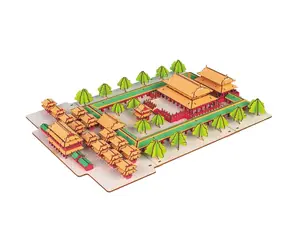 Woodcraft Dřevěné 3D puzzle Konfuciův chrám / 510 dílků / od 8 let / Obtížnost: jednoduchá 