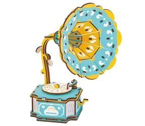 Woodcraft Dřevěné 3D puzzle Gramofon / 74 dílků / od 8 let / Obtížnost: jednoduchá 