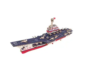 Woodcraft Dřevěné 3D puzzle Letadlová loď Liaoning / 142 dílků / od 8 let / Obtížnost: jednoduchá 