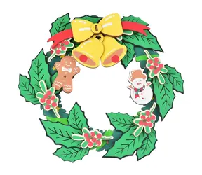 Woodcraft Dřevěné 3D puzzle Vánoční věnec / 37 dílků / od 8 let / Obtížnost: jednoduchá 