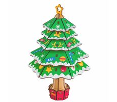 Woodcraft Dřevěné 3D puzzle Vánoční strom / 43 dílků / od 8 let / Obtížnost: jednoduchá 