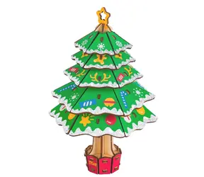 Woodcraft Dřevěné 3D puzzle Vánoční strom / 43 dílků / od 8 let / Obtížnost: jednoduchá 
