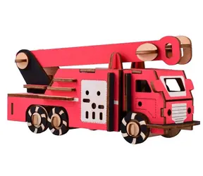 Woodcraft Dřevěné 3D puzzle Hasičský vůz / 66 dílků / od 8 let / Obtížnost: jednoduchá 