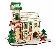 Woodcraft Dřevěné 3D puzzle Zimní dům / 36 dílků / od 8 let / Obtížnost: jednoduchá 