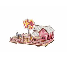 Woodcraft Dřevěné 3D puzzle Podzimní dům / 61 dílků / od 8 let / Obtížnost: jednoduchá 