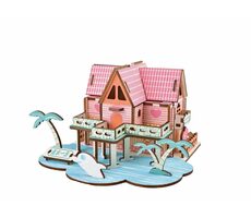 Woodcraft Dřevěné 3D puzzle Letní dům / 74 dílků / od 8 let / Obtížnost: jednoduchá 