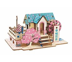 Woodcraft Dřevěné 3D puzzle Jarní dům / 57 dílků / od 8 let / Obtížnost: jednoduchá 