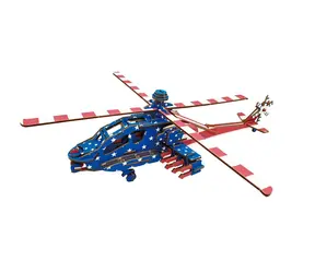 Woodcraft Dřevěné 3D puzzle Americký bojový vrtulních Apache / 82 dílků / od 8 let / Obtížnost: jednoduchá 