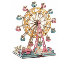 Woodcraft Dřevěné 3D puzzle Ruské kolo pastelové / 295 dílků / od 8 let / Obtížnost: jednoduchá 