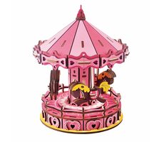 Woodcraft Dřevěné 3D puzzle Kolotoč / 177 dílků / od 8 let / Obtížnost: jednoduchá 