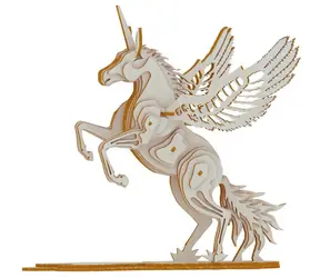 Woodcraft Dřevěné 3D puzzle Jednorožec / 41 dílků / od 8 let / Obtížnost: jednoduchá 