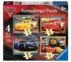 Ravensburger Disney: Auta 3 II 4 v 1 / 12+16+20+24 dílků / od 3 let