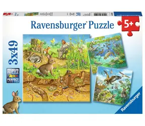 Ravensburger Zvířátka v přírodě / 3x49 dílků / od 5 let 