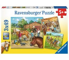 Ravensburger Den s koňmi / 3x49 dílků / od 5 let 