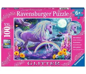 Ravensburger Třpytivé puzzle Zářící jednorožec / 100 dílků / od 6 let 