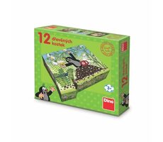 DINO Krtek a přátelé / Kubus dřevěné kostky / 12 dílků / od 3 let