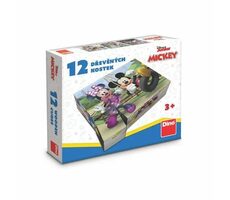 DINO Mickey a Minnie / Kubus dřevěné kostky / 12 dílků / od 3 let
