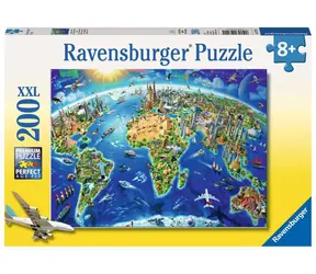 Ravensburger Velká mapa světa / 200 dílků / od 8 let 