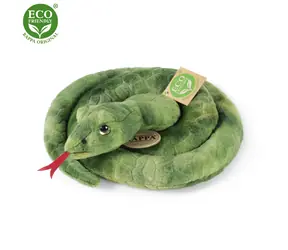 RAPPA Plyšový had zelený 90 cm / ECO-FRIENDLY / od 0 měsíců