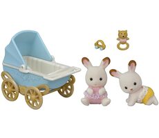 Sylvanian Families: Dvojčata Chocolate králíků s kočárkem / od 3 let