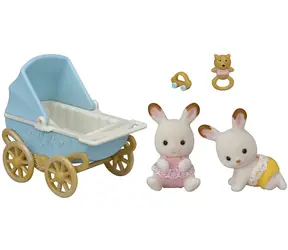 Sylvanian Families: Dvojčata Chocolate králíků s kočárkem / od 3 let