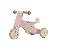Little Dutch Odrážedlo tříkolka dřevěná Pink růžová / od 12 měsíců