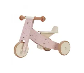 Little Dutch Odrážedlo tříkolka dřevěná Pink růžová / od 12 měsíců