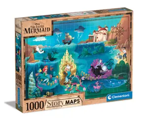 Clementoni PUZZLE Disney Mapa - Malá mořská víla / 1000 dílů / od 14 let 