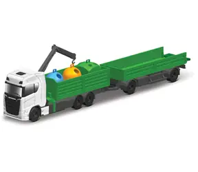 Maisto Mini pracovní stroje - Scania 770 s přívesem s kontejnery bílo-zelená / od 8 let