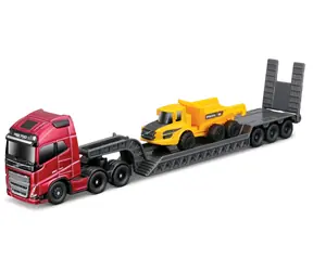Maisto Mini pracovní stroje - Sada tahače Volvo FH16 s přívěsem + Volvo A25G / od 8 let