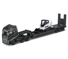 Maisto Mini pracovní stroje - Sada tahače Volvo FH16 s přívěsem + Bobcat T590 / od 8 let