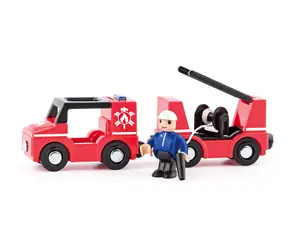 Woody Autíčka k vláčkodráze - Hasiči 4ks / od 3 let