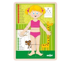 Woody Puzzle Lidské tělo - Holka CZ / od 3 let