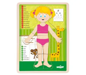 Woody Puzzle Lidské tělo - Holka CZ / od 3 let