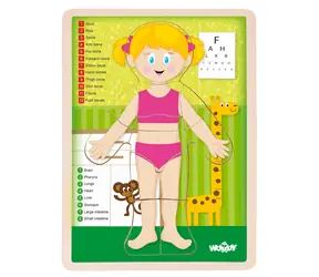 Woody Puzzle Lidské tělo - Holka EN / od 3 let
