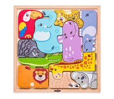 Woody Puzzle na desce - Zvířátka / od 1 roku