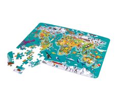 Hape Dětské puzzle - Mapa světa 2 v 1 / 100 dílků / od 5 let
